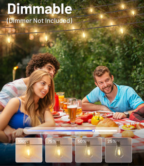 Tenmiro 2700K warm white glow creates cozy outdoor ambiance.