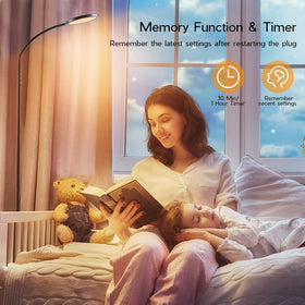 Tenmiro lamp with timer and night light mode for sleep-friendly evenings.