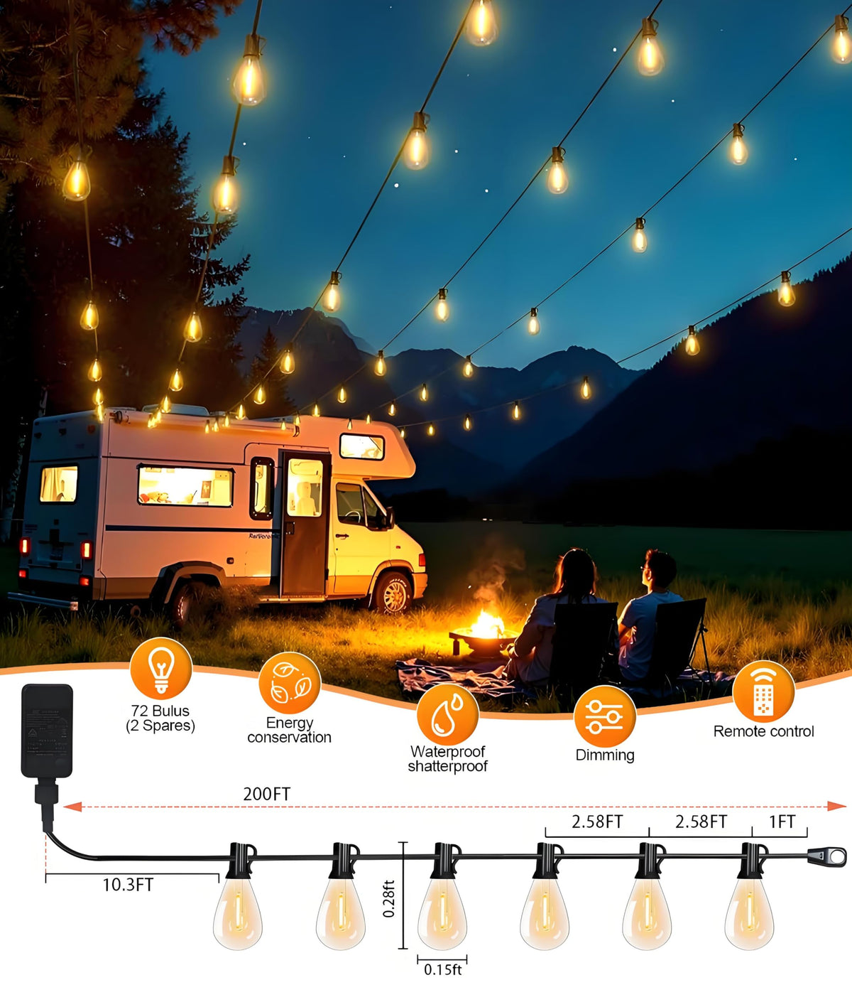 Tenmiro lights wrap trees or pergolas for seamless decor.