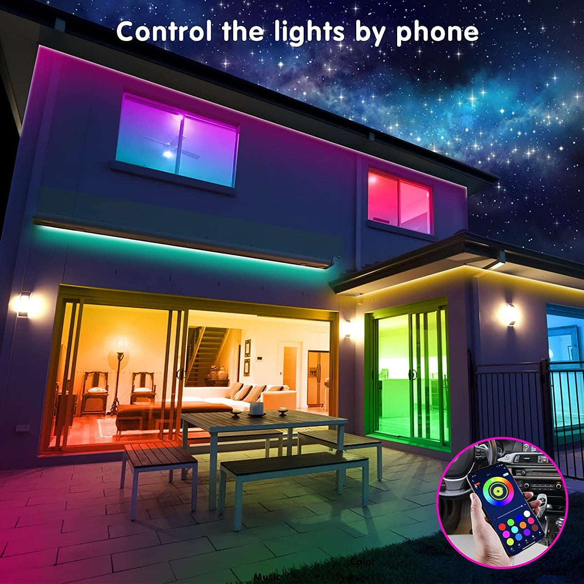 Tenmiro bedroom with night mode and relaxing color scenes