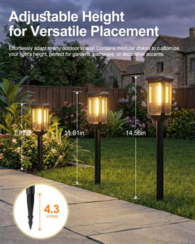 Tenmiro 8-pack pathway lights arranged to frame a walkway