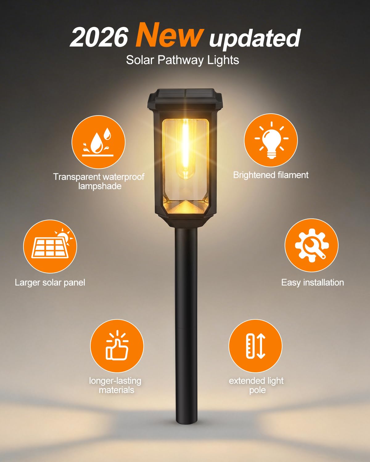 Tenmiro solar pathway lights along a driveway at dusk for safe navigation