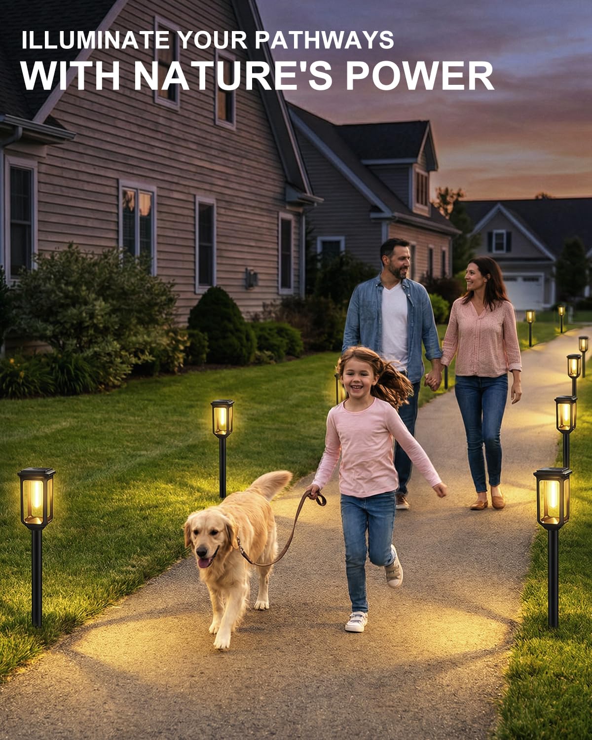 Tenmiro warm 3000K glow lights brighten pathways and patios