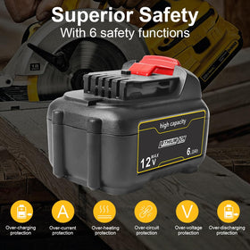 TENMOER 2-pack DeWalt 12V battery ready for toolkit upgrades