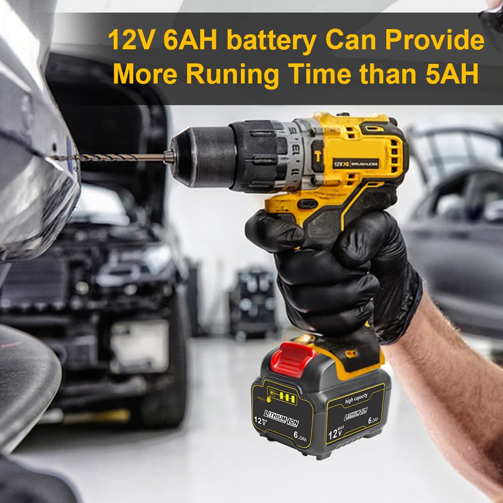 TENMOER DeWalt 12V battery compact dimensions fit securely in cordless tools