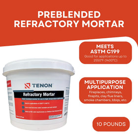 Tenon Refractory Mortar applied to a fireplace for durable joints.