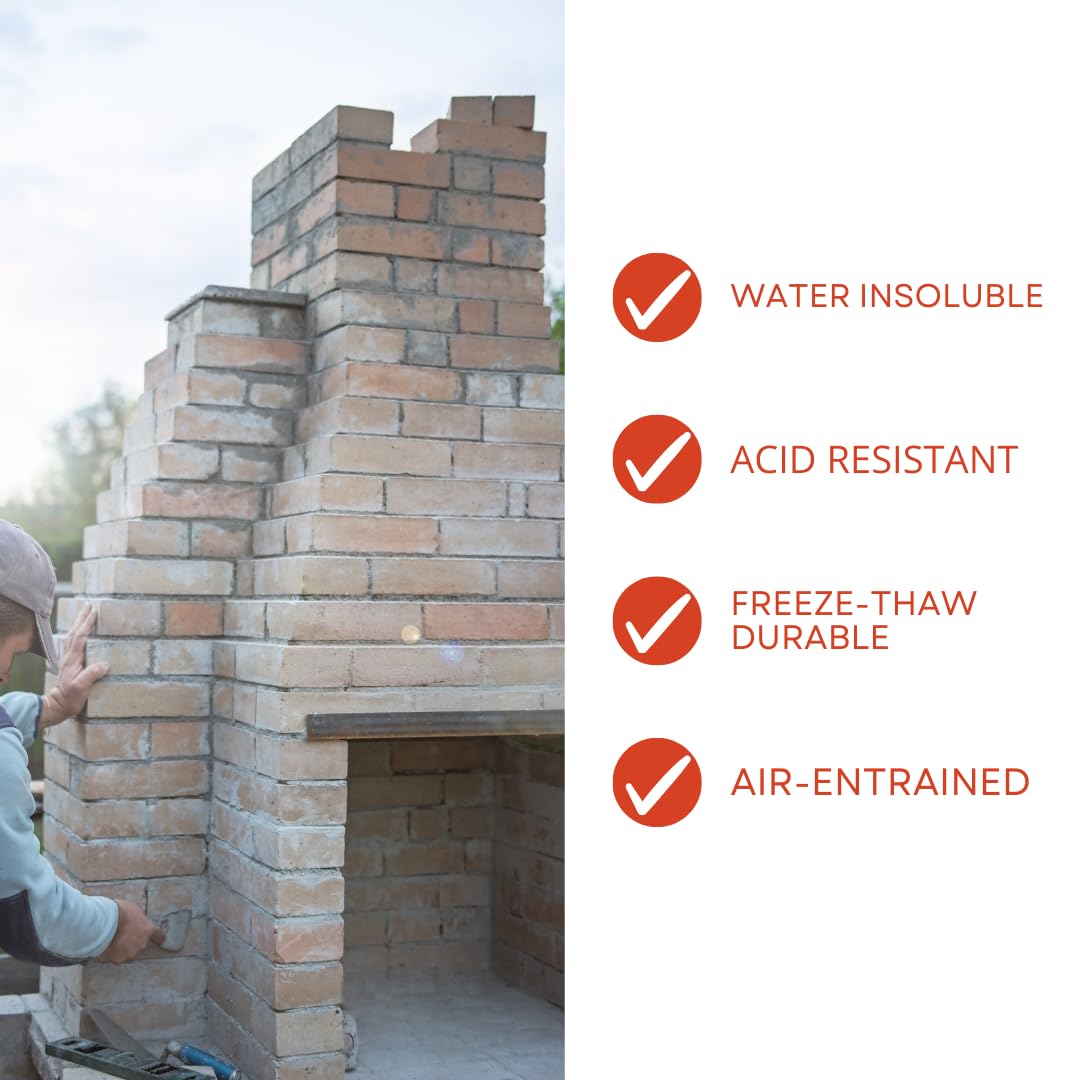 Tenon Refractory Mortar white finish on brick for a clean look.