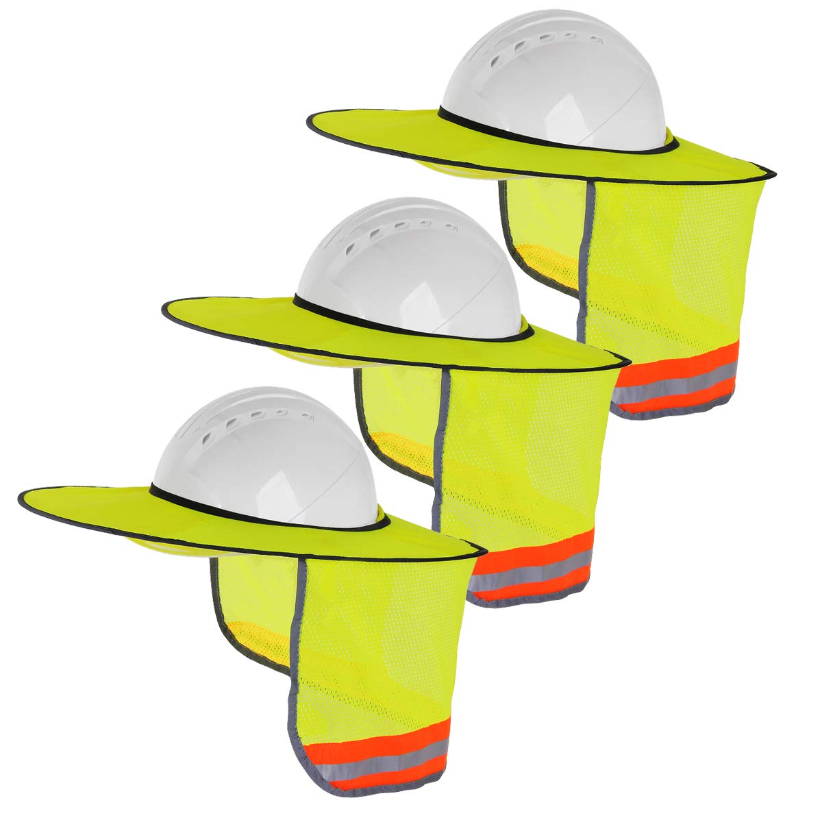 Tenpluszero hard hat sunshield neon yellow for high visibility on site