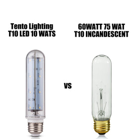 Tento Lighting T10 LED bulb on standard E26 base for easy replacements