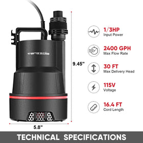 Tenzzola sump pump impeller and seals close-up for durable operation