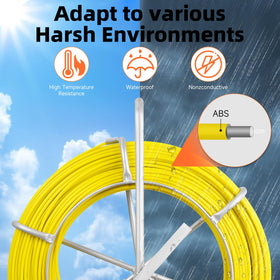 Teodute fish tape flexes through bends up to 130° for navigating complex runs.