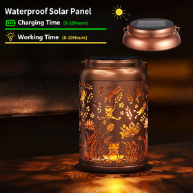 Tepaken outdoor lantern on patio brings warm decorative illumination