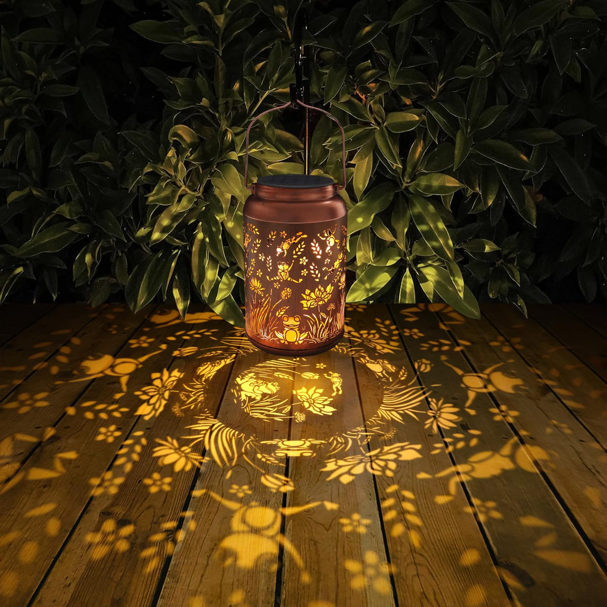 Tepaken frog lantern tabletop display provides cozy garden lighting