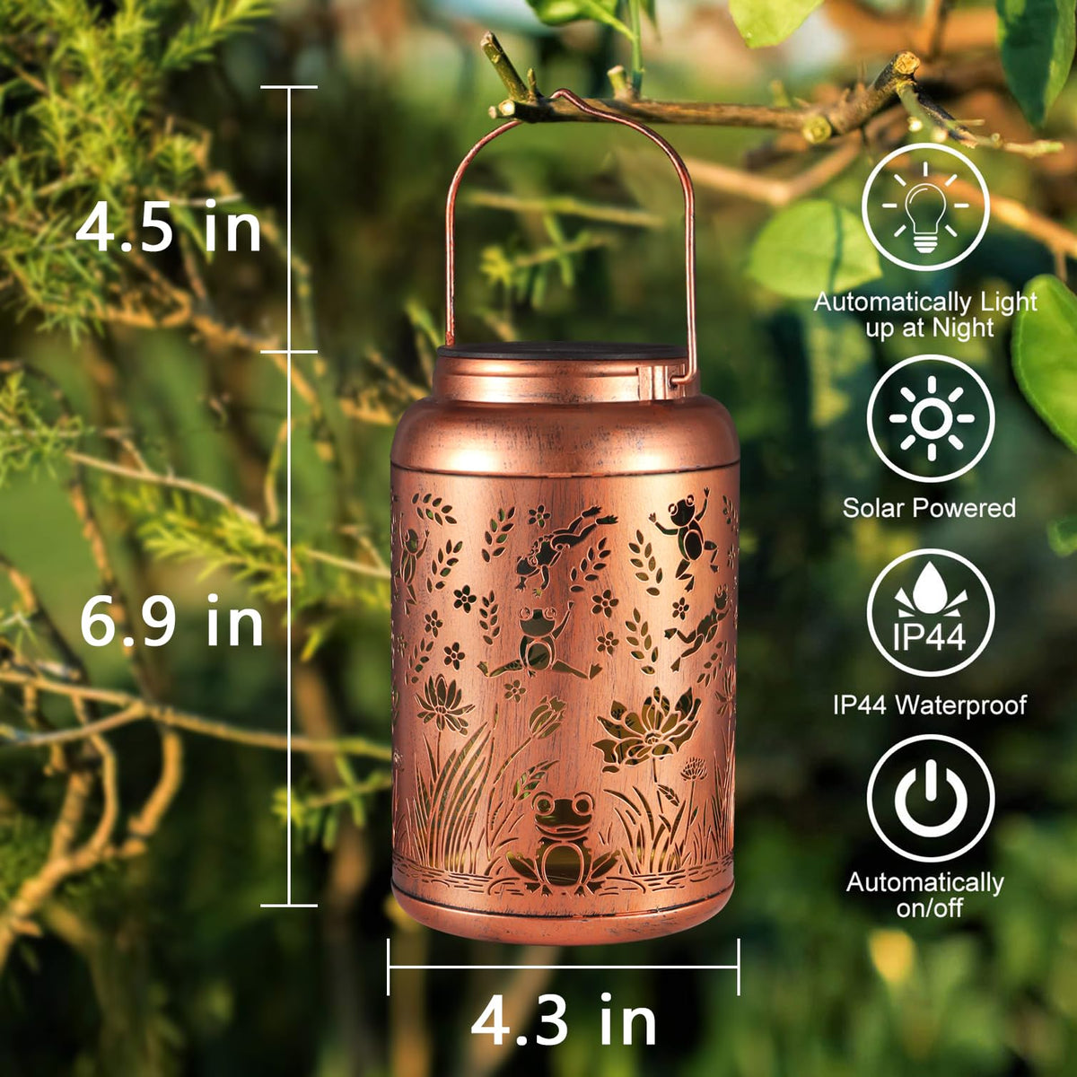 Tepaken waterproof lantern withstands rain for year-round garden charm