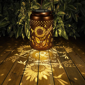 Tepaken gold copper finish lantern close-up highlighting durable outdoor design.