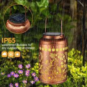 Tepaken hummingbird pattern lantern hanging for yard or patio lighting