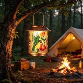 Tepaken hanging solar lantern for garden ambiance