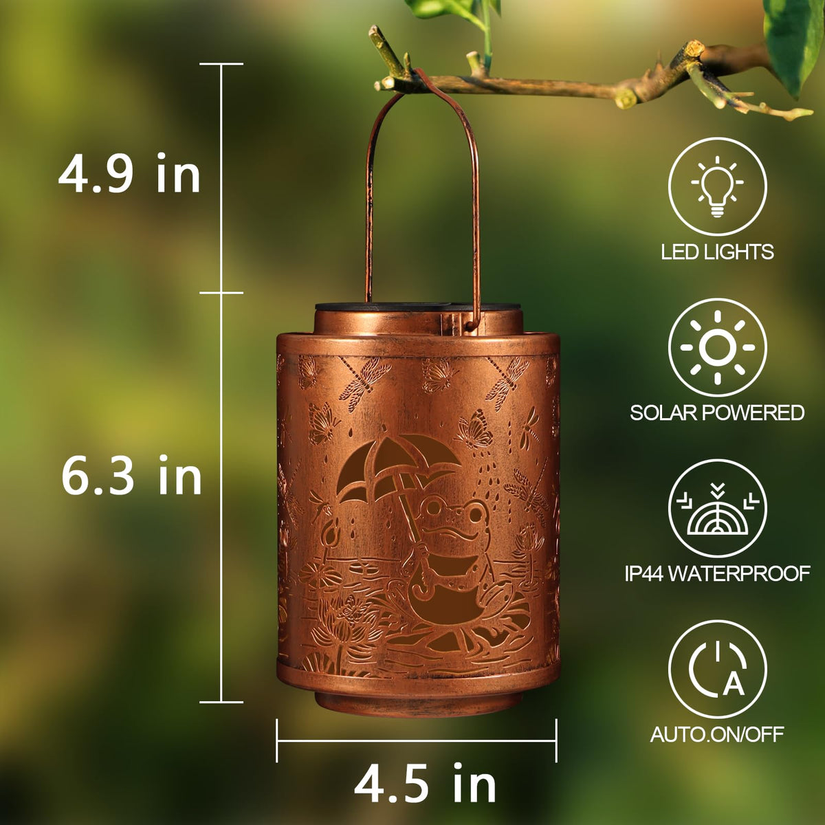 Tepaken hummingbird design lantern brightens walkways with decorative charm.