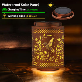 Tepaken Hummingbird solar lantern garden decor along yard and patio