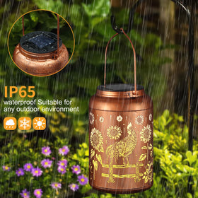 Outdoor Tepaken lantern hangs gracefully, delivering weatherproof light for patios.