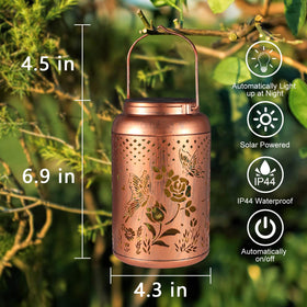 Tepaken Rose Butterfly lantern showing IP65 weatherproof design outdoors.