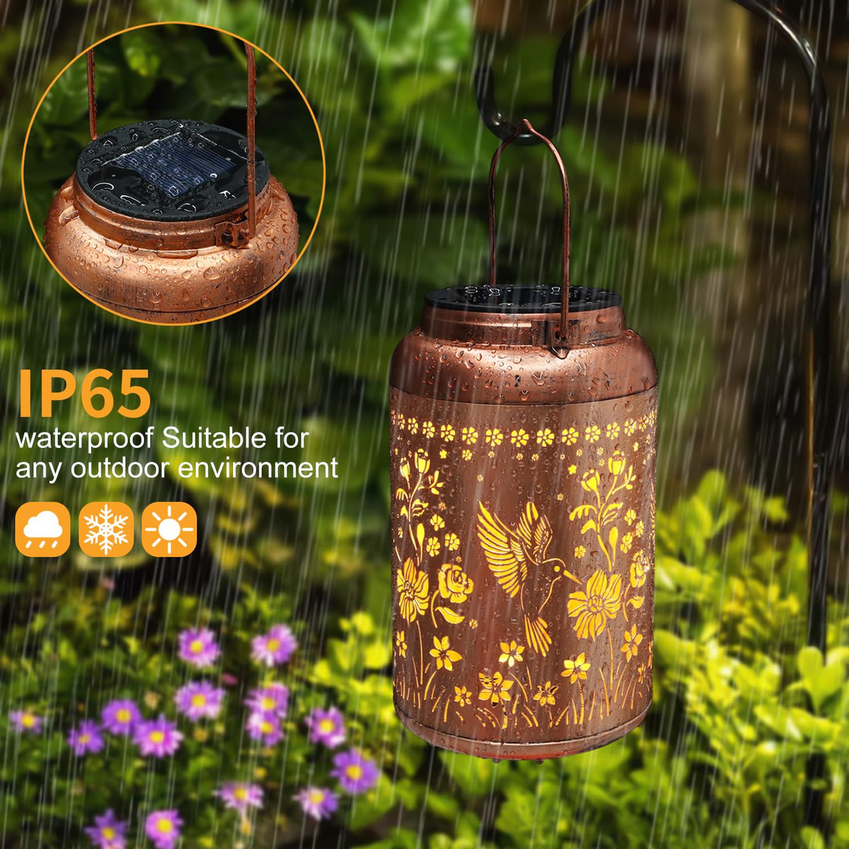 Tepaken yard patio lantern emits bright warm light for evenings