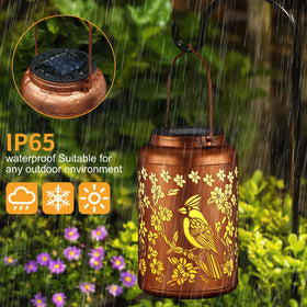 Tepaken Red Bird Solar Lanterns are waterproof and durable for outdoor use.