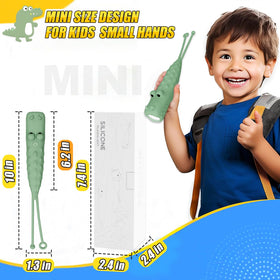 Tepreswes crocodile kids flashlight in use with children outdoors.