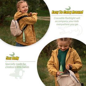 Tepreswes crocodile kids flashlight packaging, ready gift for birthdays or holidays.