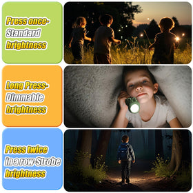 Tepreswes crocodile kids flashlight recharge port, USB-C for quick recharging.