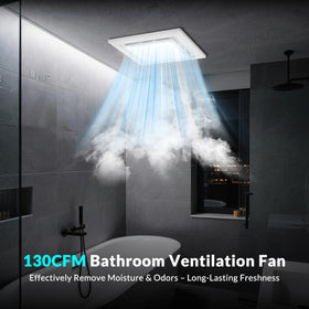TEPU quiet bath fan with integrated light demonstrates 1.0 sone operation for calm nights