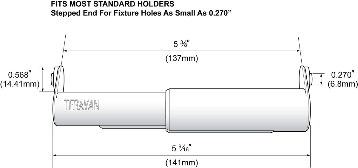 Teravan extender-in-use on a standard toilet paper holder.
