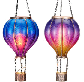 Teresa's Collections 2-pack hanging solar lanterns featuring balloon design brighten outdoor spaces