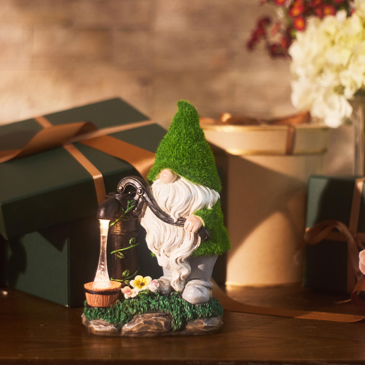 TERESA'S COLLECTIONS garden gnome decor fits porches, patios, and walkways with charming presence.