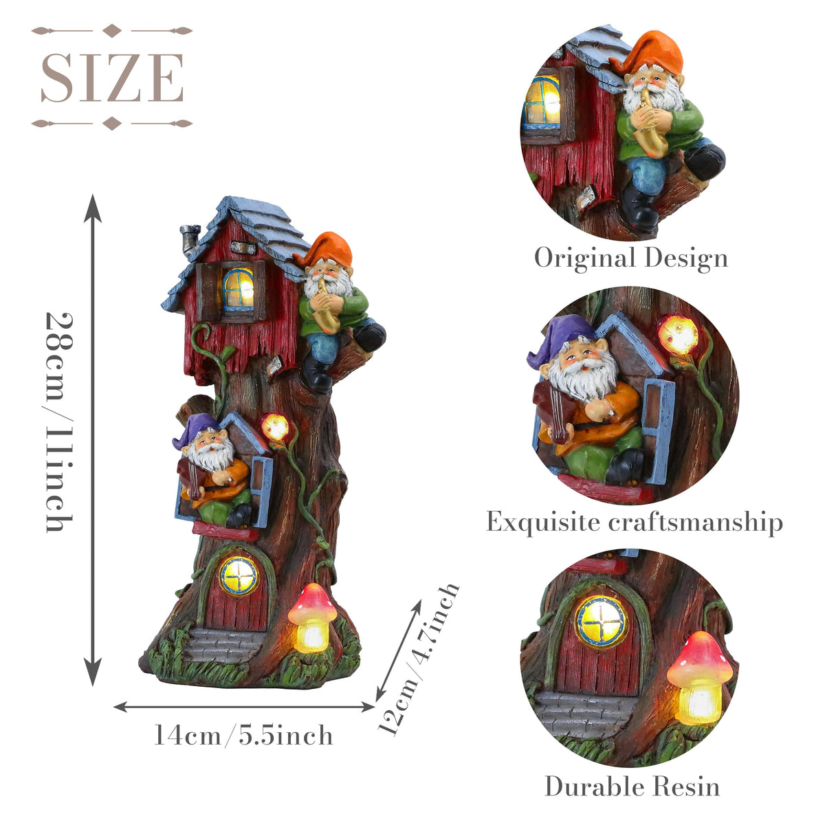 Teresa's Collections gnome lawn ornament perfect for porches walkways and flower beds