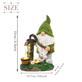 TERESA'S COLLECTIONS gnome moss hat white beard adds vibrant color to any garden.