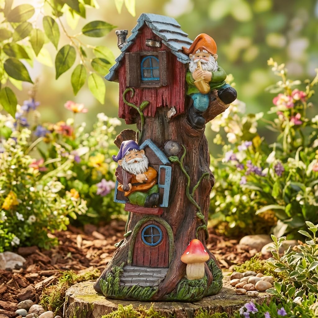 Teresa's Collections gnome statue close-up highlights hand-painted detail for charming yard decor