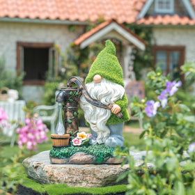 TERESA'S COLLECTIONS resin gnome is waterproof and fade resistant for year-round outdoor display.