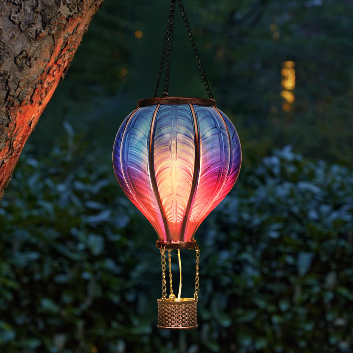 18-inch hanging lantern ready to elevate porches and trees