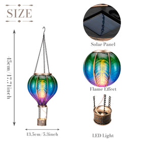 Teresa's Collections hot air balloon solar lantern waterproof durability withstands outdoor weather.