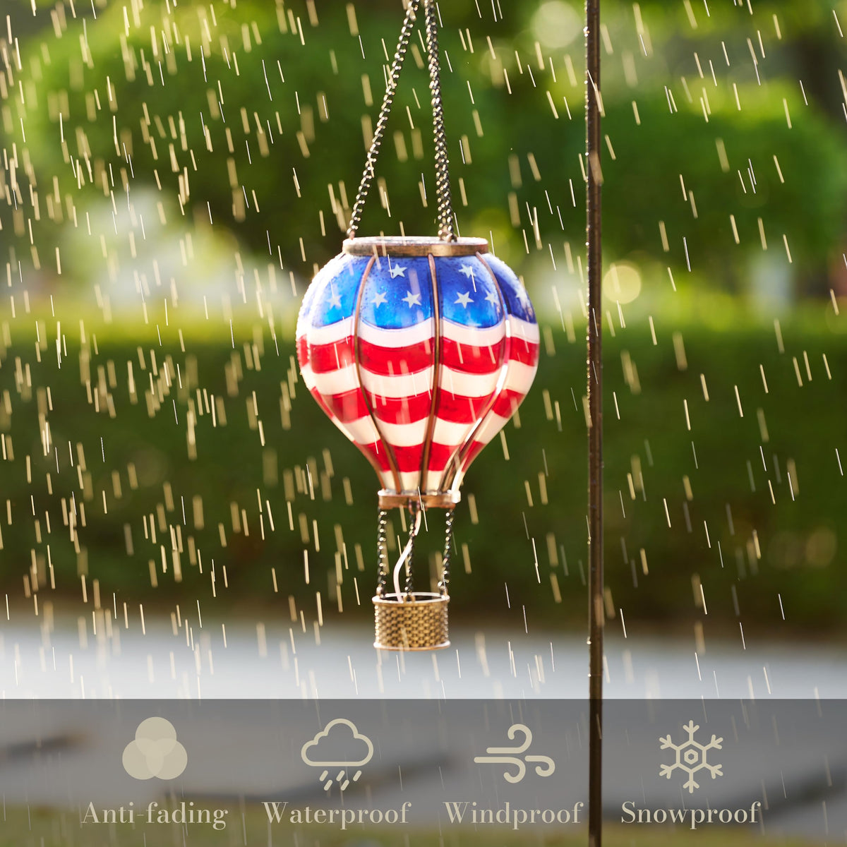 TERESA'S COLLECTIONS durable outdoor lantern for year-round use on patios, porches, or trees.