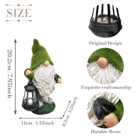 TERESA'S COLLECTIONS resin gnome with mossy hat adds vibrant color to outdoor decor.