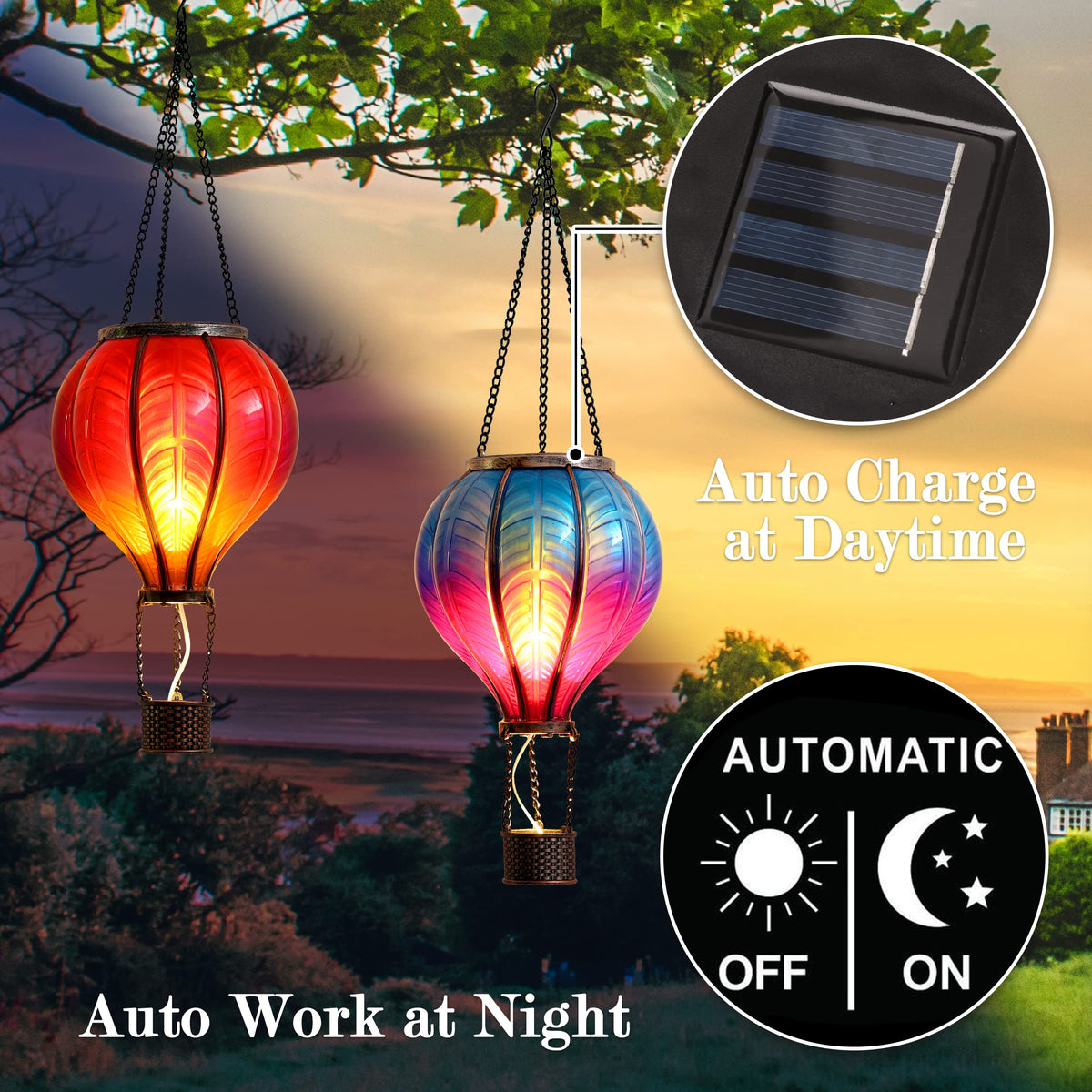 TERESA'S COLLECTIONS 18-inch balloon lantern hanging from trees brightens patios and porches