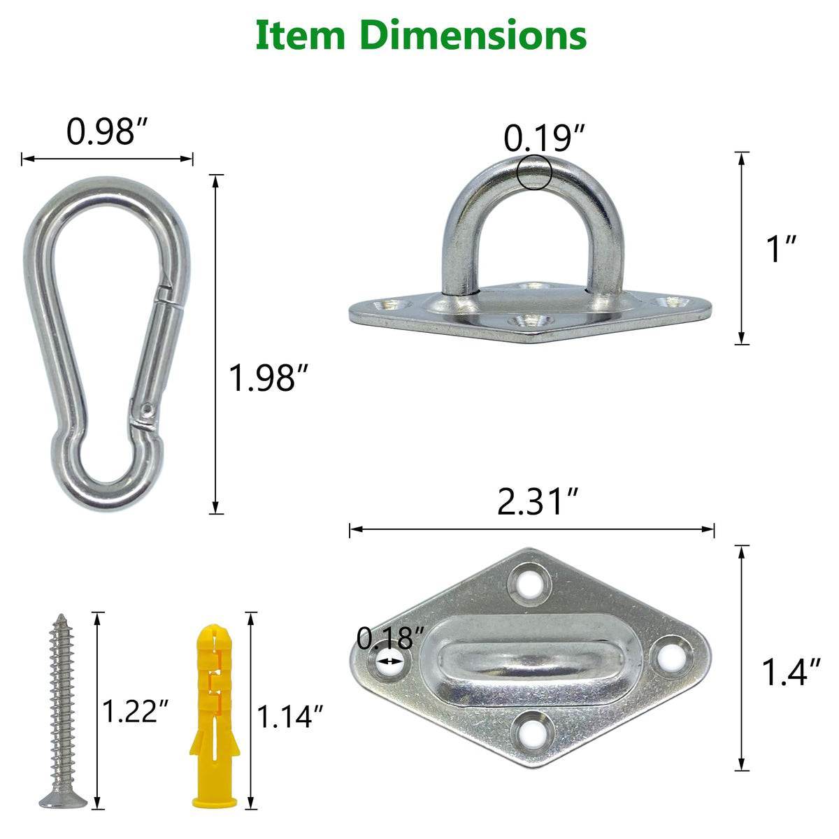 TERMATH stainless snap hook with smooth operation for outdoor mounting