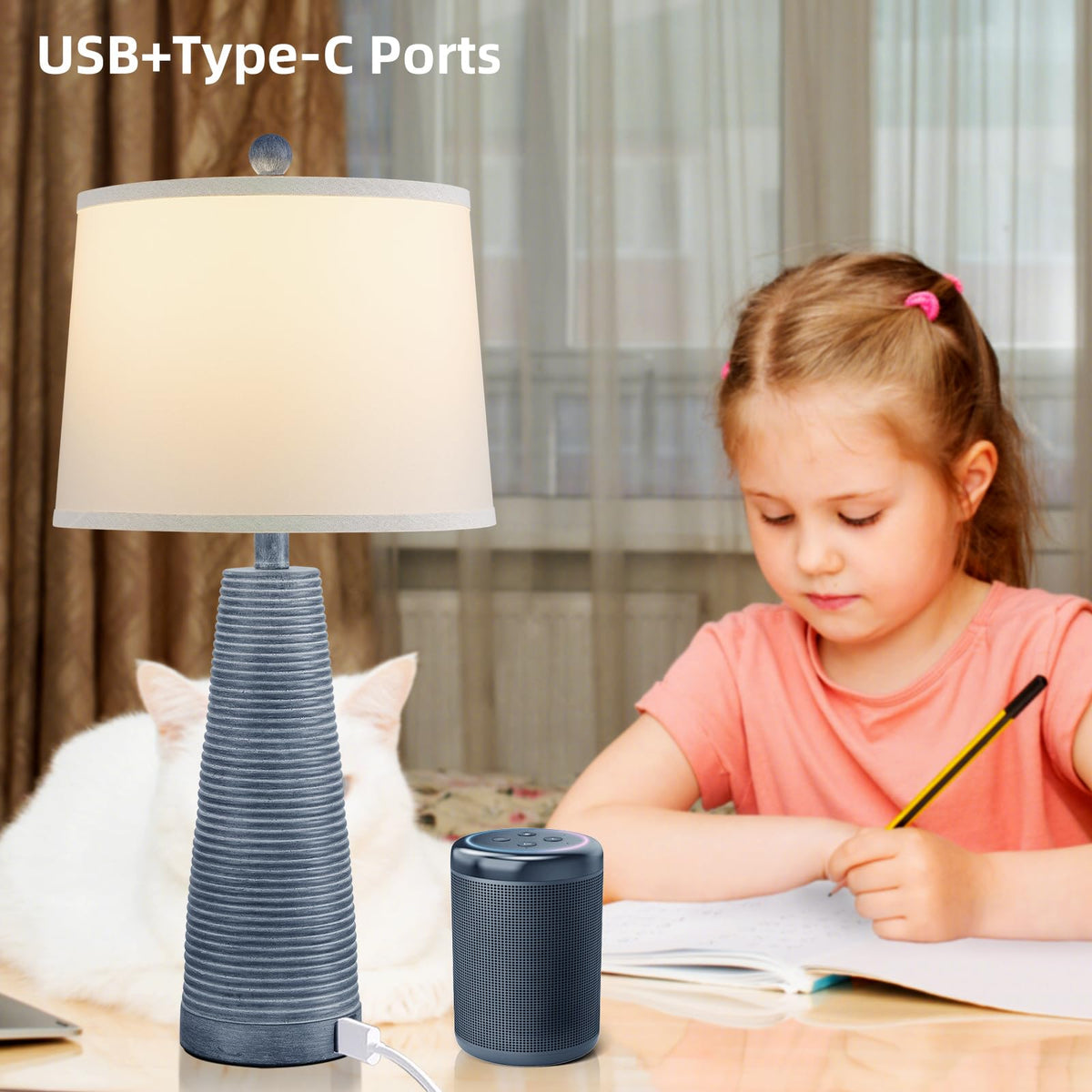 Terpsichore 3-way dimmable light offers warm to bright options for any moment.
