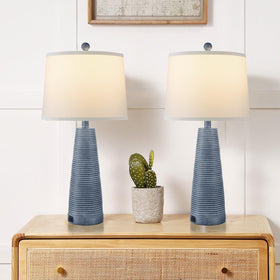 Terpsichore nightstand lamp pair with classic rustic finish enhances room ambiance.