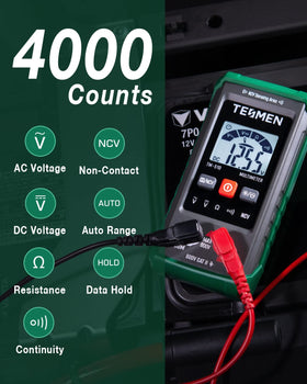 TESMEN TM-510 non-contact voltage test with audible alert for safe troubleshooting.