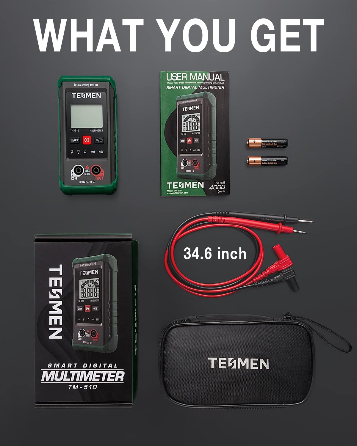 TESMEN TM-510 portable meter suited for DIY and automotive tasks.