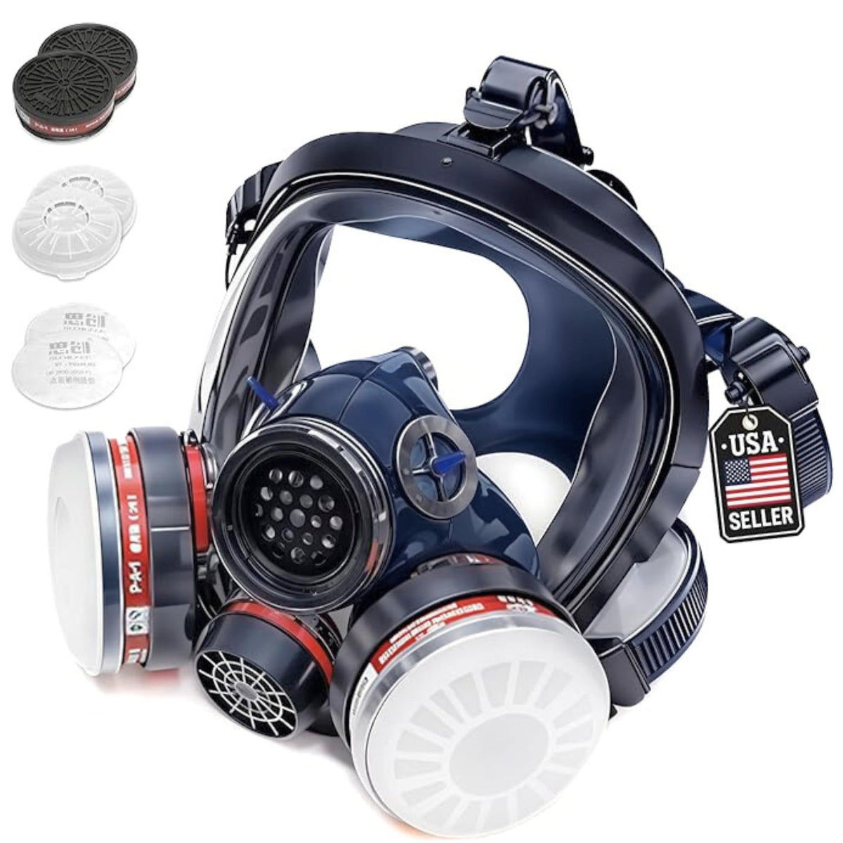 Tesoro Moda full-face respirator with eye shield for all-day facial protection on-site.