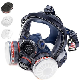 Tesoro Moda full-face respirator with eye shield for all-day facial protection on-site.
